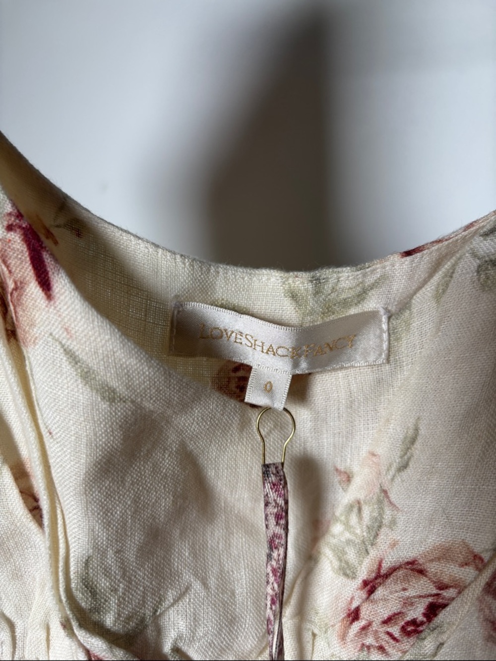 LoveShackFancy Angie Dress Dream Cream Maxi Dress with Vintage Rose Print 🥀 - Picture 5 of 12